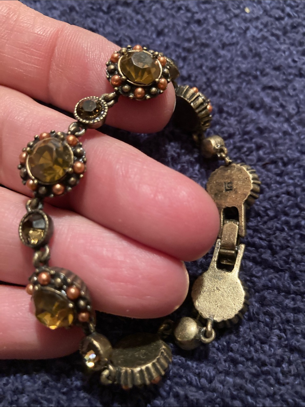 Vintage-Style Warm Amber Colored Bracelet
